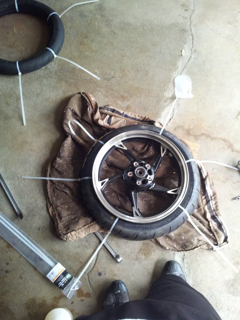 Tire change with zip ties Kawasaki Z1000 Forum