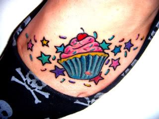 Cupcake and stars feet tattoo,foot tattoos,star tattoos,cupcake tattoos