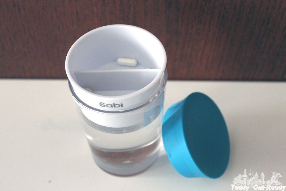 Carafe pills drink water cup and pill box