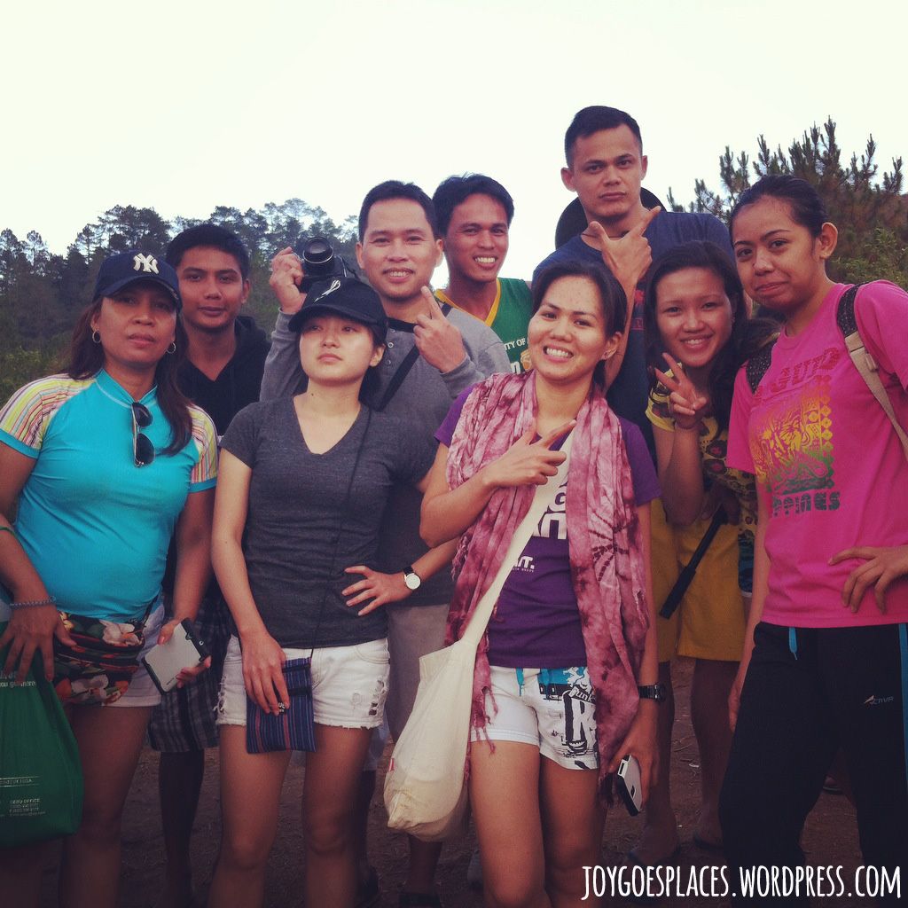 group photo while waiting for sunset