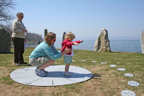 Woman and Child at Burlington Earth Clock