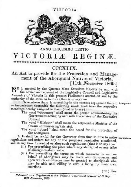 Victorian Aboriginal Protection Act Photo by ba_ba_ed_sheep Photobucket