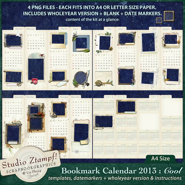 Ztampf! COOL Bookmark Calendar 2013 - A4