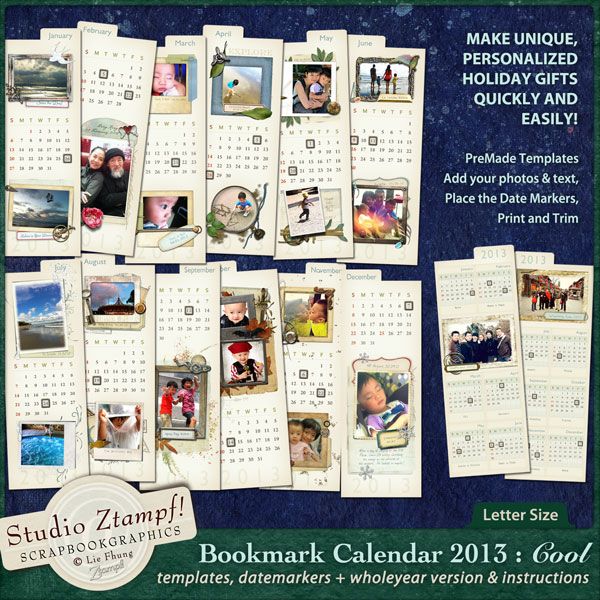Ztampf! COOL Bookmark Calendar 2013 - Letter