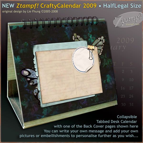 Ztampf! CraftyCalendar 20090 Kit - Back Cover