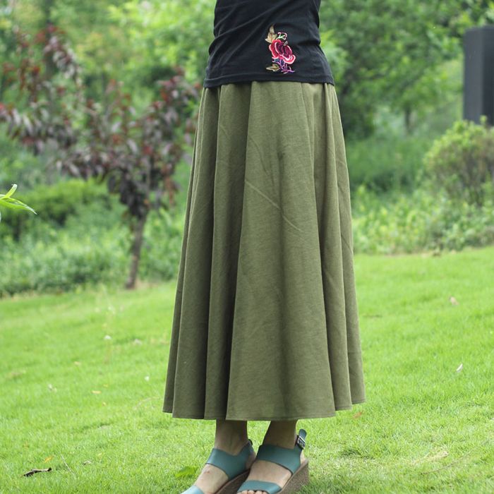 elastic band maxi skirt