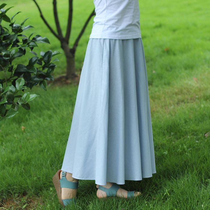 elastic band maxi skirt