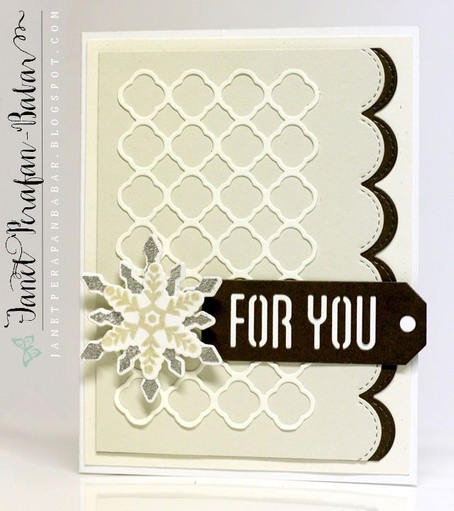 Janet Perafan-Babar Card: My Favorite Things Die-namics Modern Morocco, Die-namics Tag Talk, Die-namics Stitched Scallop Edges, Die-namics Snowflake Splendor & Stamp Set