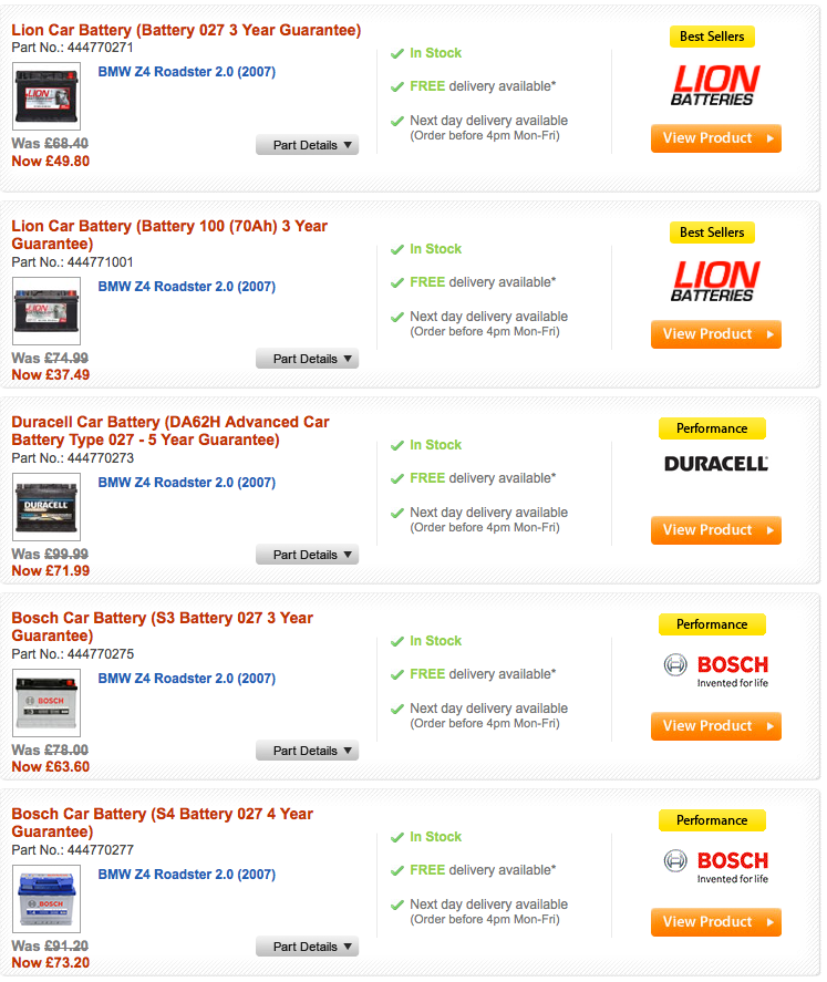 Bosch Car Batteries Batteries – Free Next Day Delivery – BMS