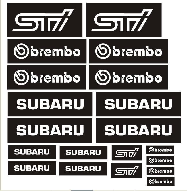 Stencils pour calipers **20** (BREMBOSTISUBARU)