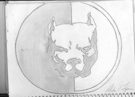 pitbull drawings outline