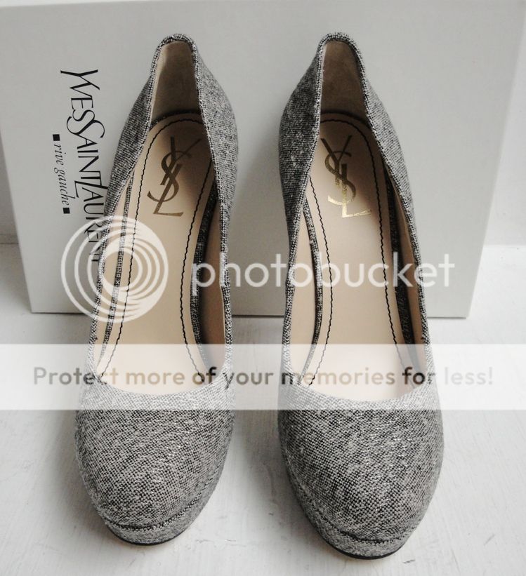 YSL Yves Saint Laurent GISELE Platform Heel Shoes 39  