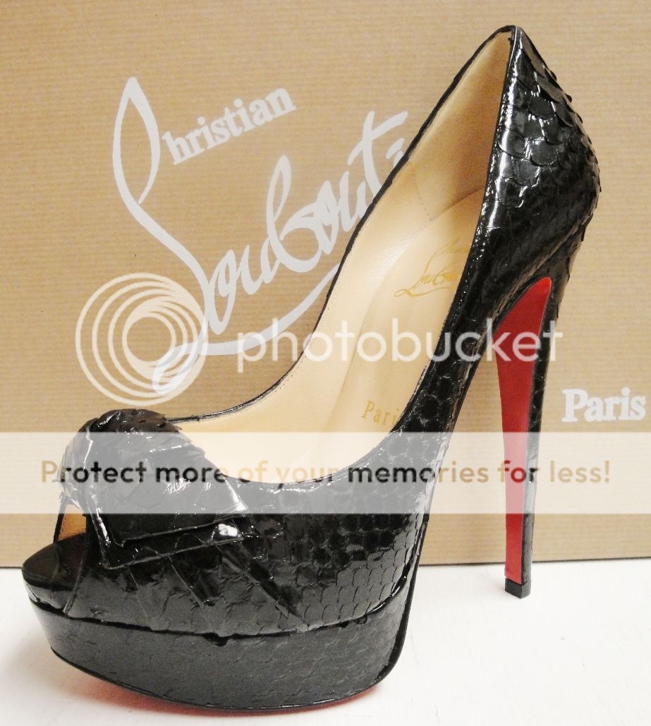 Christian Louboutin MADAME BUTTERFLY 150 Python Platform Pumps Heels 