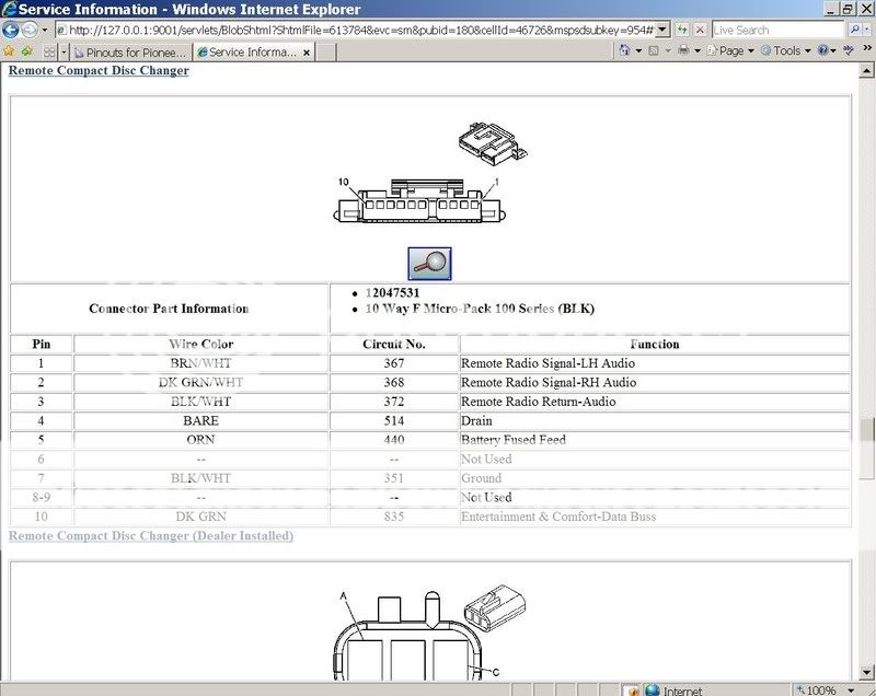 Pinouts for Pioneer 12 CD changer - CorvetteForum - Chevrolet Corvette ...