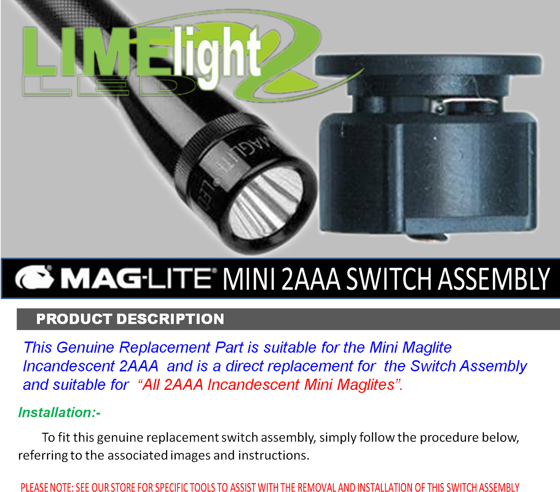 Maglite Upgrade Mini 2aaa Switch Assembly Flashlight Torch Genuine Part Au Ebay