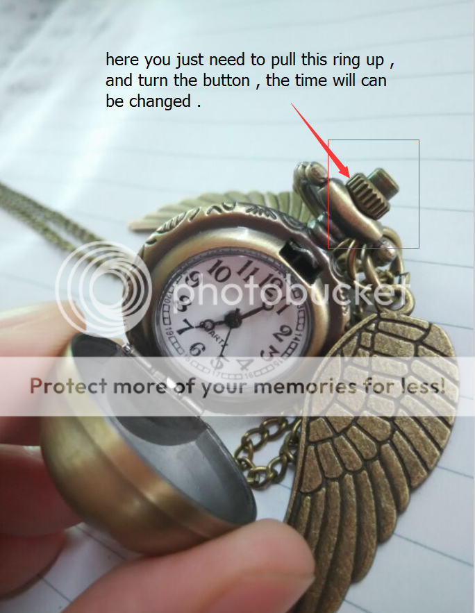 Harry Potter Snitch Watch Pendant Necklace Steampunk Quidditch Wings