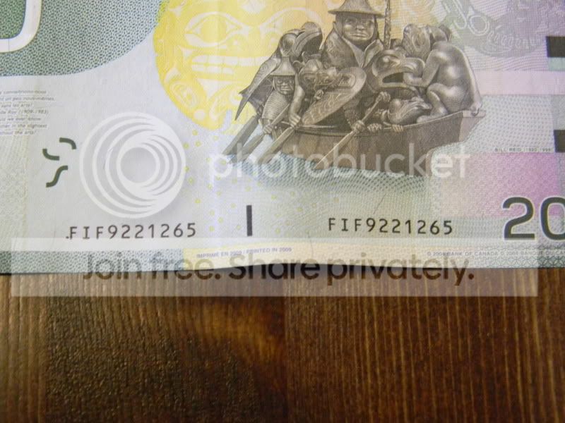 Canadian-20$-Bill-With-Dot-Infront-Of-Serial?